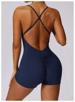 Material de nylon cruzado del estilo sólido sin mangas del top corto del puente de la yoga para el verano/primavera - details 5