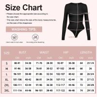 Faja moldeadora de cuerpo completo para mujer, ropa moldeadora de manga larga con cuello redondo, Body transpirable adelgazante, corsé entrenador de cintura con Control de barriga sin costuras - details 0