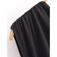 Vestido largo asimétrico sin mangas con dobladillo fruncido lateral para mujer de High Street, negro, sexy, maxi. - details 2
