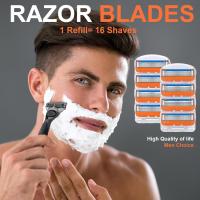 Juego de repuestos de cuchillas de afeitar para hombre, 16 cuchillas adecuadas para 5, Fusion 5, versión naranja - details 1