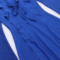 Vestido Bandage de manga larga de malla para mujer, minivestido Sexy con cuello con cuentas y volantes, fiesta y noche en la playa Tre 2023 - details 23
