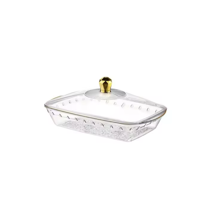 Organizador de almacenamiento de alimentos, plato nórdico para aperitivos y frutas, transparente con tapa, plato de postre, bandeja de plástico portátil para aperitivos, cocina - 1
