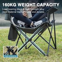 Silla de Camping Alta de 150kg Plegable, Resistente, Silla de Jardín con Bolsillo y Vasos - details 18