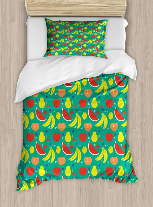 Juego de Funda de Edredón de Fruta Tropical 3PCS Funda de Edredón de Poliéster Ligera - 1