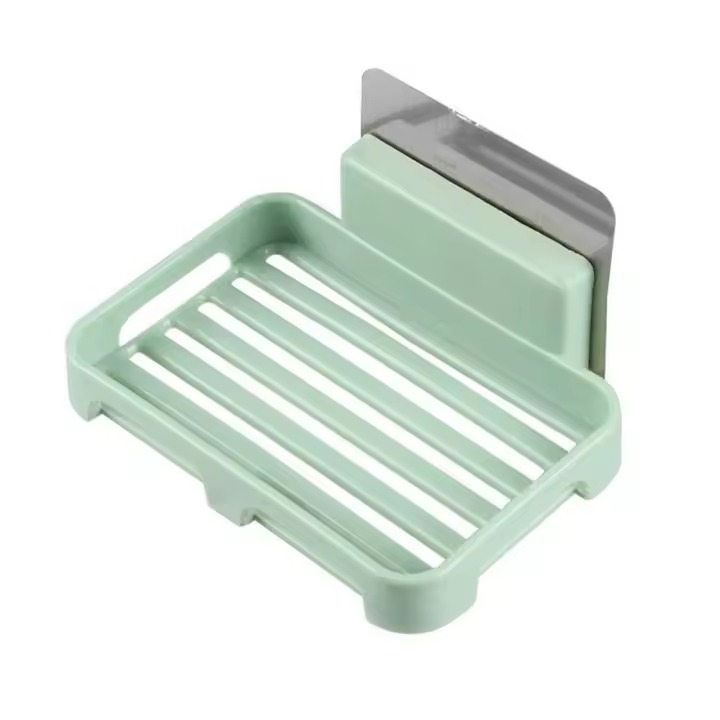 Contenedor de pared con ventosa de plástico para baño, escurridor de jabón, organizador de jaboneras, estante de almacenamiento - 1