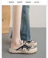 Malla zapatos de las mujeres de verano de las mujeres de fondo plano antideslizante perezoso bolsa de un pedal sandalias de cabeza bolsa cabeza media zapatillas fuera - details 21