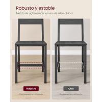 Juego de 2 Sillas de Comedor Marco de Acero, Estilo Industrial Marrón Rústico y Negro Tinta LDC092B01V1 - details 37