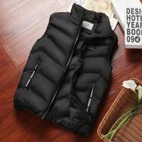 Abrigos sin mangas acolchados para hombre, chaqueta de plumón de Color sólido, chaleco cálido de invierno, prendas de vestir, cortavientos, novedad de 2025 - details 2
