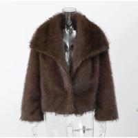 Abrigos de piel sintética esponjosos con solapa marrón Vintage para mujer, chaquetas gruesas y cálidas de manga larga, prendas de vestir informales de calle para invierno 2024 - details 7