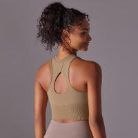 Tops para mujer, Top moldeador de punto de Color sólido, ropa de Yoga recortada en la espalda, deportes, correr, camiseta sin mangas - details 31