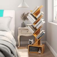 Estantería de árbol, Librería Alta de 6 Niveles Estantería Estrecha de madera con cajones para Sala de Estar, Dormitorio 38×19×112CM Marrón Rústico - details 27