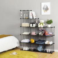 16 Compartimentos, Mueble de Metal ilustres, Armario, Organizador, Color Negro - details 1