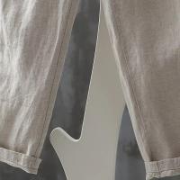 Pantalones de mujer de lino y algodón pantalones hasta el tobillo elásticos casuales sueltos primavera / verano - details 8