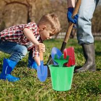 Set de Herramientas de Jardinería Ligeras para Niños Pala de Arena de Colores Verdes - details 4