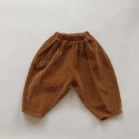 Ropa para niños otoño nuevo estilo bebé pana gruesa cintura elástica versión coreana pantalones de zanahoria de color sólido - details 2