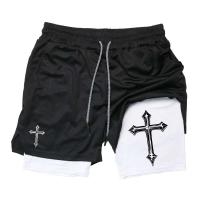 Treno 2 en 1 running Homens estampado cruzado, pantalón corto deportivo Crist ã Com Academy forro de compresión - details 10