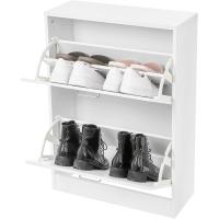 Armario con 3 puertas abatibles, zapatero de madera de 3 pisos, para entrada estrecha, pasillo, sala de estar, 60 x 24 x 120 cm, marrón rústico LBC030X01 - details 38