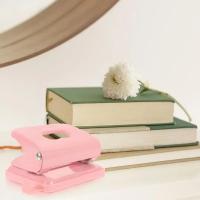 Grapadora de oro rosa, herramienta de papel, carpeta de álbum de recortes, Mini agujero, accesorio ajustable de plástico para oficina, repujado para estudiantes - details 0