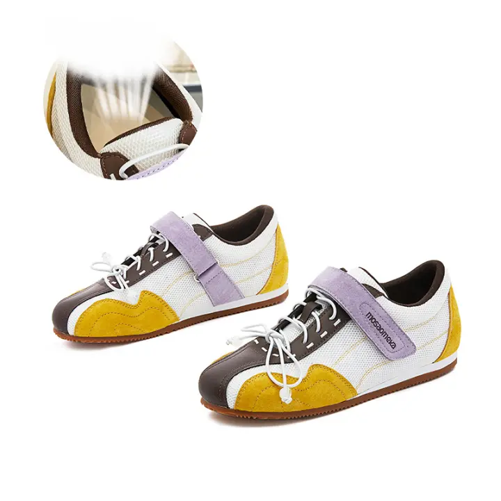 Aumento de altura interior zapatos Forrest Gump de cuero de 3 cm nuevas zapatillas planas de Velcro zapatos versátiles - 1