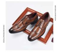 Señal de entrega Zapatos casuales formales de encaje de negocios Zapatos de vestir de cuero genuino hechos a mano para hombres y Oxford - details 7