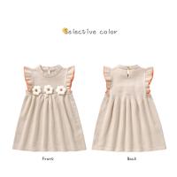 Vestido de Bebé de punto para Niña, enaguas sin Mangas, ropa Infantil con volantes sólidos, Monos Lindos florales, falda para niños - details 5