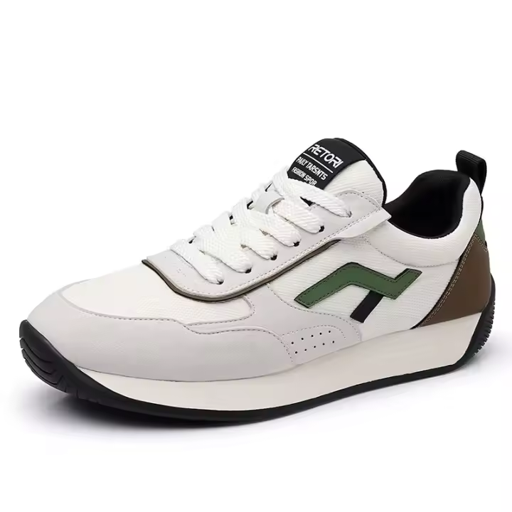 Zapatos informales de cuero con cordones para hombre, zapatillas deportivas vulcanizadas, versátiles, a la moda, para viajes - 1