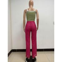 Moda femenina New -End Color sólido Pierna ancha con lentejuelas drapeadas Pantalones casuales para mujer - details 90