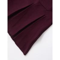 Bury Hem-Vestidos cortos plisados ​​de punto para mujer, minivestido de manga larga con cuello redondo y bolsillos, Otoño e Invierno - details 7