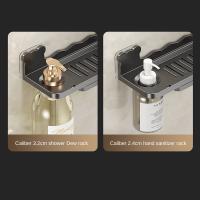 Soporte de jabón autoadhesivo montado en la pared, estante para botellas de champú con drenaje impermeable, soporte de carga grande, ahorro de espacio - details 13