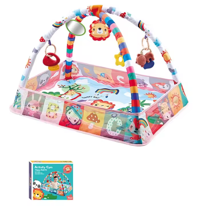Baby Gym 9 en 1 Baby Gym Ball Pit y Tapete de juego de Gimnasio Interactive with 5 juguetes musicales colgantes extraíbles Tapete de juego de Entredizaje with Tapete de Gimnasio musical Juguetes cognitivos Montessori - 1