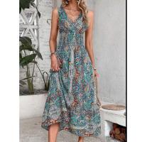 Vestido bohemio de verano para mujer, vestidos de fiesta en la playa con estampado sin mangas a la moda, vestido informal elegante para mujer, bata para mujer - details 3
