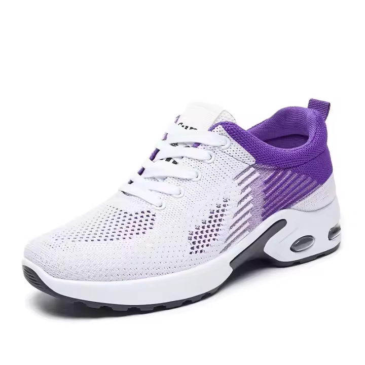 Zapatillas de correr transpirables con cordones para mujer, zapatillas deportivas con cojín de aire y malla ligera, zapatillas de entrenamiento para deportes al aire libre - 1