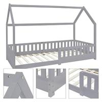 ML-Design ML-231/Kinderbett + Rausfallschutz 200x90cm Hellgrau