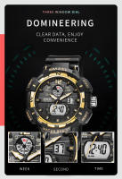 Reloj de pulsera deportivo para hombre Smael resistente al agua con función de alarma y fecha multifunción cuarzo dualtime - details 2