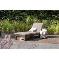 Sillón de Jardín al Aire Libre Estructura Reforzada con Cojín 4 Posiciones de Apoyo Diseño Gris - details 12