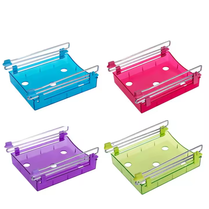 Estante de almacenamiento para congelador, cajón deslizante multiusos, organizador de refrigerador, Ahorrador de espacio, 4 paquetes - 1
