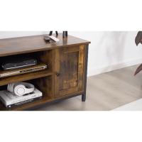 Mueble de TV Industrial para Salón 50 pulgadas Diseño Rústico Marrón-Negro 2 Puertas - details 6