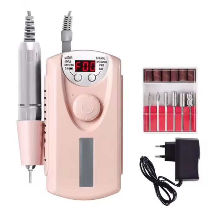 Taladro eléctrico portátil profesional para uñas, máquina de limado, recargable, 30000 RPM - 1