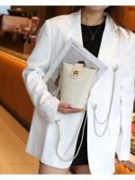 Bolso bandolera de piel auténtica para mujer con correa ajustable para el hombro y cierre giratorio - Diseño elegante minimalista, varios colores (marrón café/blanco leche/gris oscuro y más) - Bolso versátil para uso diario, informal y profesional, bolso - details 4