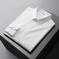 hombre manga larga ropa hombre Nueva camisa informal de negocios de manga larga de Color sólido para hombre, resistente a las arrugas, cómoda, versátil para todas las estaciones - details 2