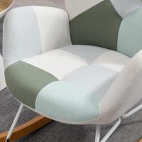 Acolchada con reposabrazos, respaldo alto, de tela patchwork con - details 3