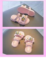 Nuevo Sandalias de niña blancas decorativas con girasoles - details 1