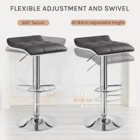 Taburetes de Cocina Giratorios 360° Altura Ajustable con Reposapiés Taburetes Altos con Asiento PVC para Comedor, Salón y Cafetería Negro+Negro - details 41