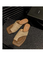 Sandalias Platas Retro Francesas con Punta Tejida Zapatillas de Moda para Mujeres 2025 - details 12