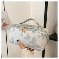 Bolsa de maquillaje vintage portátil de gran capacidad bolsa de tocador portátil para almacenamiento de cosméticos - details 3