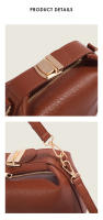 Bolso de Mano de Alta Gama Rojo Marrón Estilo Lonchera para Mujeres Moda Exterior de Comercio - details 4