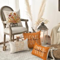 Fundas para Cojines , Juego de 4 Fundas de Almohada decorativas de Tela de Lino para Granja, Color sólido para Sala de estar y sofá - details 1