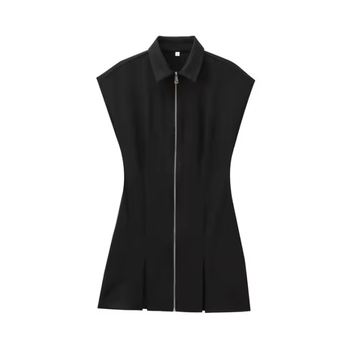 Minis de cintura corta sin mangas para mujer para otoño-invierno - 1