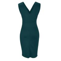 BUNO-Falda larga europea y americana transfronteriza de verano 2025, nuevo vestido de noche de cintura alta dividido sin mangas con cuello en V, ropa para mujer - details 6