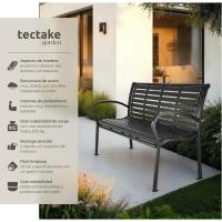 Banco de Jardín de Acero Galvanizado Estructura Exterior, Mueble de Jardín, Banco de Terraza, Estilo Rústico, Montaje Fácil Negro - details 3